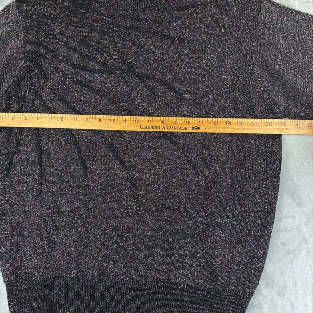 Dressbarn Metallic‎ Sparkle Knit Sweater Mock Neck Black Womens 14/16 (1361) - Picture 8 of 10